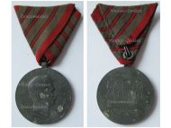 Austria Hungary WWI Wound Medal Laeso Militi for 3 Wounds Marked HMA 1918 Signed by Placht