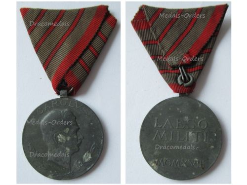 Austria Hungary WWI Wound Medal Laeso Militi for 3 Wounds Marked HMA 1918 Signed by Placht