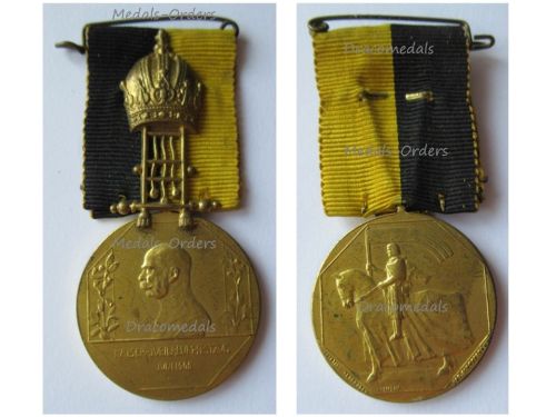Austria Hungary Golden Jubilee Medal with the Imperial Crown for the Celebrations & the Parade of the 60th Anniversary of Kaiser Franz Joseph's Reign 1848 1908 by Schneider