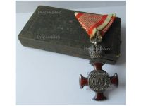 Austria Silver Merit Cross Crown Viribus Unitis 1849 1917 Medal KuK Austro Hungarian Decoration Boxed Rozet & Fischmeister 1916