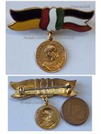 Austria Hungary WWI Cap Badge Kaiser Franz Joseph and the Central Powers Flags (German & Austrian Hungarian) on Ladies Bow Tie