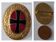 Austria Hungary WWI Cap Badge Black Cross FJI Kaiser Franz Joseph 1914 Marked Ges. Geschutz
