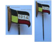 Austria Hungary WWI Cap Badge Central Powers Flags Stickpin 1914