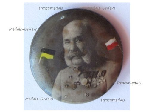 Austria Hungary WWI Vinyl Cap Badge Kaiser Franz Joseph
