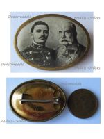 Austria Hungary WWI Cap Badge Kaiser Karl and Franz Joseph Oval Shaped