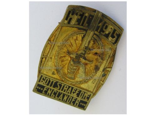 Austria Hungary WWI Cap Badge Gott Strafe die Englander, Heil 1915