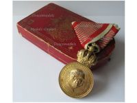 Austria Hungary WWI Signum Laudis Military Merit Medal with Crown Bronze Class Kaiser Franz Joseph 1886 1916 Boxed
