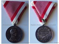 Austria Hungary WWI Silver Fortitudini Medal for Bravery 2nd Class Kaiser Karl 1917 1918 by Kautsch Marked by the Vienna Mint