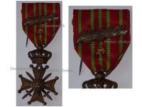 Belgium WWI War Cross 1914 1918 with Bronze Lion Palms of King Albert