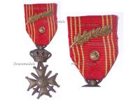 Belgium WWII War Cross 1940 1945 with Palms L Bronze Lion King Leopold III