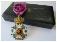 Belgium Order of Leopold I Officer's Cross Civil Division Bilingual 1952 Boxed by DeGreef