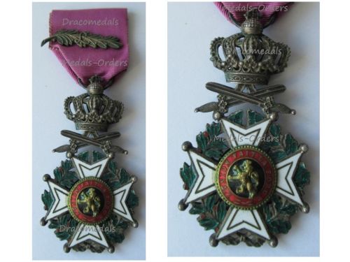 Belgium WWII Order of Leopold I Knight's Cross Military Division with King Leopold's III Silver Palms