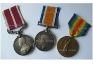 Britain WWI Medals Set Trio NCO RASC Royal Army Service Corps (Victory, War, Army Meritorious Service Medal)