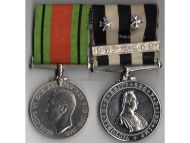 Britain WWII Set of 2 Medals (Service Medal of the Hospitaller Order of St. John of Jerusalem with 3 Maltese Crosses, WW2 Defence Medal)