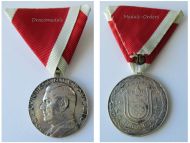 Croatia WWII Ante Pavelic Bravery Medal Small Silver Class 1941 1945 by NDH (Scarce Type)