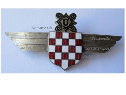 Croatia WWII Wings Badge of the Croatian Air Force Legion 1941 1943 German Made