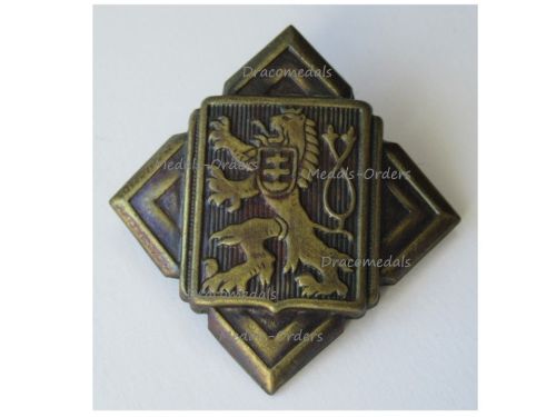 Czechoslovakia WWII Czech Army Cap Badge 1939 1945