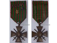 France WWI War Cross 1914 1916 with 3 Citations Palms 2 Stars (1 Bronze 1 Silver)