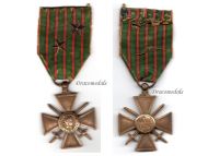 France WWI War Cross 1914 1917 with 2 Citations 2 Stars (1 Bronze 1 Silver)