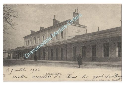 France WWI Postcard Chambery Gare 1903 REPRO