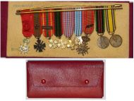 Belgium France WWII Set of 9 Medals (French National Order of the Legion of Honor Officer's Cross, WW2 Armed Resistance, Volunteer, Veteran, Deportation & Internment, Commemorative Medals, WWI War Cross) MINI