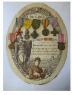 France WWI Set of 7 Medals Chief Warrant Officer (Victory, Verdun, Wound, Valor Discipline Medal, War, Combatants Cross) 99th Infantry Regiment