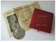 France WWI Silver Verdun Medal 1916 by Vernier Non Wearable Type by the Paris Mint for Officers Boxed with Monolingual Diploma