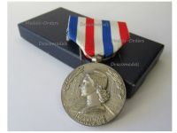 France Railroad Silver Merit Medal Attributed 1976 to Female 3rd Type Boxed by Delande
