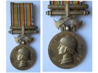 France WWII Firemen Gold Honor and Meritorious Service Medal 3rd type 1935 in Silver Gilt by Bazor and the Paris Mint