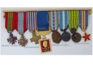 France WWII Set of 8 Medals of the French Air Force (War Cross, Aeronautical, Indochina, Wound Medal) MINI