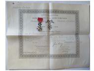 France National Order of the Legion of Honor Knight's Cross with Diploma to Captain of the 12th Artillery Regiment Franco-Prussian War 1870 1871