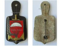 France Badge 3rd RPIMA Marine Infantry Parachute Regiment by Drago on Leather Fob