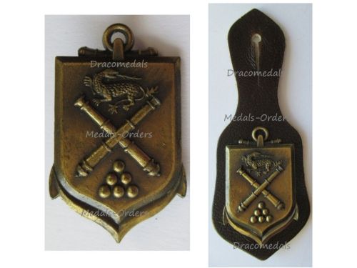 France Badge School of Applied Artillery by Drago on Leather Fob