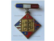 France WWII Free French Patriotic Badge with the Flags of the Allied Powers USA, USSR, Britain & China