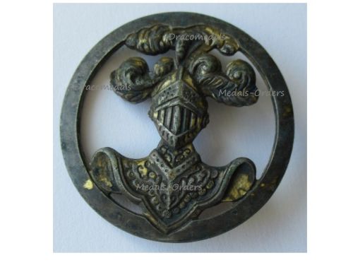 France WWII Spahis Light Cavalry Tank Regiment Cap Badge by Aubert Paris 