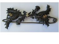 France WWI Patriotic Badge Oak Leaves with the Cross of Lorraine