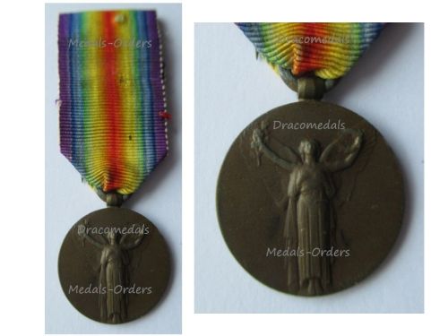 France WWI Victory Medal by Morlon Laslo Official Type LARGE MINI