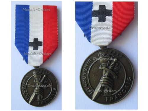 France WWI WWII Medal of the Souvenir Francaise Organization for the Preservation of Military Cemeteries & Monuments