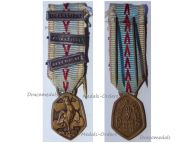 France WWII Commemorative Medal 1939 1945 with 3 Clasps (Atlantique, Allemagne, Liberation) by the Paris Mint MINI