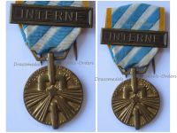 France WWII Deportation and Internment Medal with Interne Clasp for Internees by Arthus Bertrand & Paris Mint