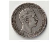 Germany Prussia 5 Mark 1895 A Silver Coin Kaiser Wilhelm II Berlin Mint