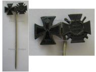 Germany WWI Stickpin Set of 2 Medals (Iron Cross 1st Class, Hindenburg Cross with Swords 1914 1918) MINI