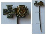 Germany WWI Stickpin Set of 2 Medals (Iron Cross 1st Class, Hindenburg Cross with Swords 1914 1918) MINI