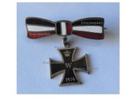 Germany WWI Patriotic Cap Badge Iron Cross 1914 on Ladies Bow in the German Imperial Colors
