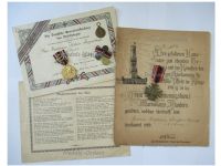 Germany WWI Set of 2 Medals (Flanders Cross 1914 1918, WW1 Medal of the German Legion of Honor) with Diplomas & Miniatures