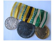 Germany WWI Set of 3 Medals (Saxony Friedrich August Merit Medal Silver Class, Long Service Medal 1st Class, Saxe-Meiningen Medal of War Merit 1915)