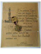 Germany WWI Flanders Cross with 4 Clasps Somme, Ypern, Yser, Flandernschlacht & Diploma