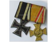 Germany WWI Set of 2 Medals ( Lippe Detmold Military Cross for War Merit, Iron Cross 1914 2nd Class EK2)