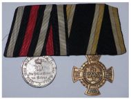 Germany Prussia Set of 2 Medals (Commemorative Cross for Loyal Combatants 1866, Commemorative Medal for the Franco-Prussian War 1870 1871 in Steel for Non Combatants)