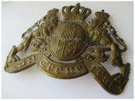 Germany WWI Bavaria Spiked Helmet Pickelhaube Front Plate Emblem In Treue Fest for Officers